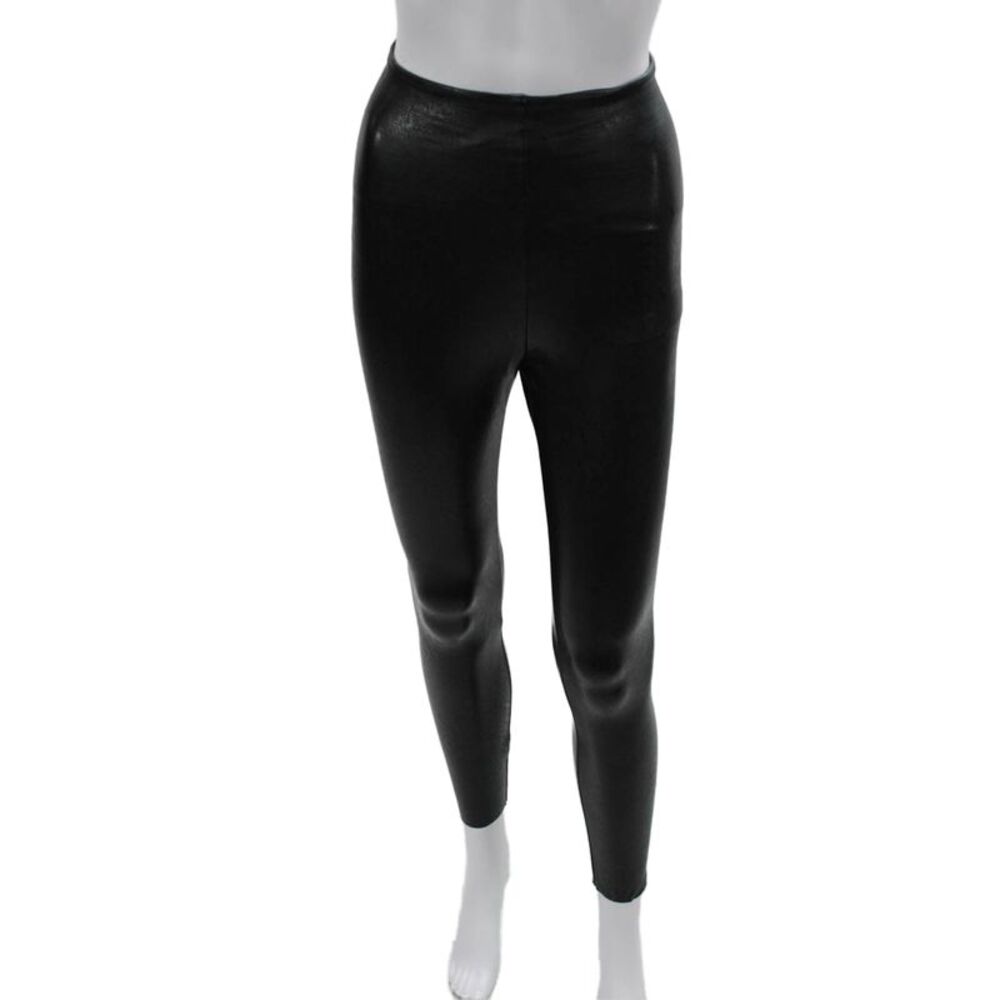 Commando Women Ankle Jeggings Biker Black Polyurethane Viscose Size XS